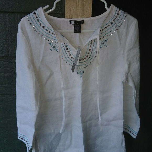 white linen tops for ladies